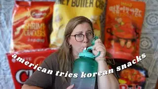 AMERICAN TRIES KOREAN SNACKS FOR THE FIRST TIME + Chicago HMart Haul | trying some spicy foods!