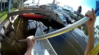 Catamaran raft out of two canoes (so I can build a dock)