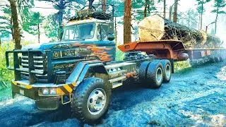 log delivery-Sequoia | snowrunner | Heavy Truck | mudrunner Offroading | Logitech G29 gameplay
