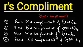 r's Compliment in Hindi || 2's Compliment in Hindi 8's Compliment 10's Compliment 16's Compliment