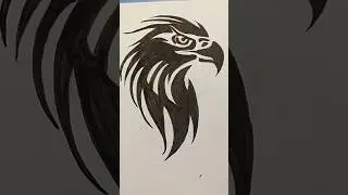 Hawk Silhouette Drawing 😲 | Easy & Satisfying Sketch Art | Viral  Shorts#drawing