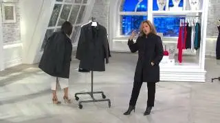 Susan Graver Faux Wool Boyfriend Coat with Amy Stran