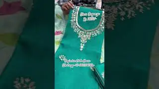 Beautiful Glass Organza Suit With Hand Paint Dupatta