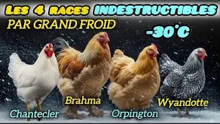 4 Races de Poules INDESTRUCTIBLES par Grand Froid (-30°C).Chantecler, Brahma, Orpington et Wyandotte