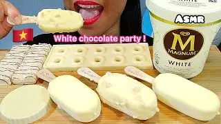 ASMR WHITE CHOCOLATE PARTY (MAGNUM ICE CREAM, LOACKER, PERUGINA) REQUEST 먹방 Real Sounds