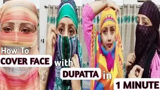 How To Wrap Face With Dupatta/Stole In Just 1 Min।6 easy ways to cover face with dupatta/stole/scarf