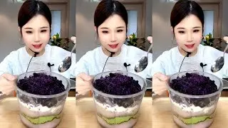 ASMR ICE EATING WITH MATCHA AND MILK POWDER 