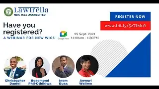 Finding Your Footing in the Legal Profession - A Webinar for New Wigs - 28 Sept. 2021- 11:00am GMT+1
