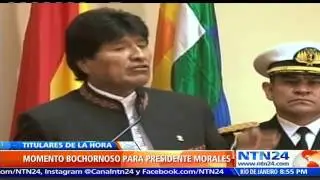 Evo Morales sufre desliz tecnol&oacute;gico durante entrevista en Alemania y provoca risas en auditorio