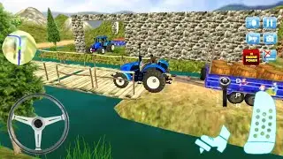 Heavy tractor trolley driving simulator 3d farming tractor game