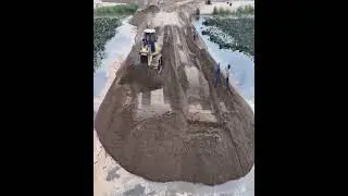 heavy machinery build a road || machinery filling sand to make a new road || new road bulldozer 