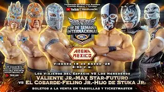 Felino Jr, Hijo de Stuka Jr y Cobarde vs Max Star, Futuro y Valiente Jr ARENA MÉXICO 