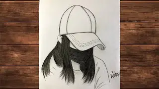 How to Draw a Girl with Mask and Cap | Mask Girl Pencil Drawing | Step by Step | Girl Drawing