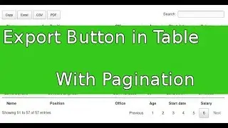 HTML Table with Pagination and Export Button