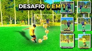 DESAFIO 6 EM 1!! (V&Aacute;RIOS TIPOS DE CHUTES) TEVE GOLA&Ccedil;OS!! 😱