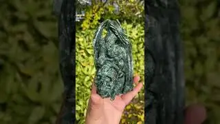 Natural Seraphinite dragon skulls green dragon crystal skull carving