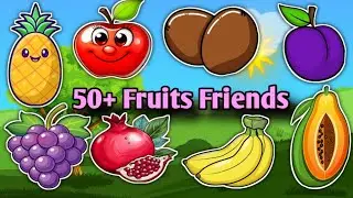 60 Fruits Name For Toddlers | फलों के नाम अंग्रेजी और हिंदी में | Learning Video For Kids | #fruits