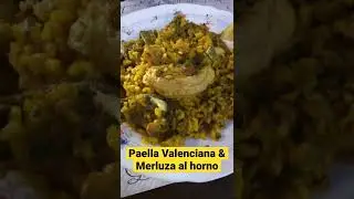 Paella Valenciana y merluza al horno #shorts #restaurantes #valencia #buencomer