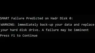 Предсказание сбоя Smart Failure в сообщении об ошибке жесткого диска при загрузке FIX