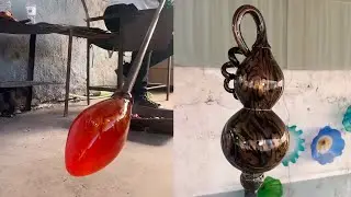 Dark Golden Glass Gourd Art &ndash; Stunning Handcrafted Crystal Masterpiece! | Liulige