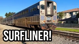 AMTRAK SURFLINER Trains in California's Simi Valley! (Amtrak 301)