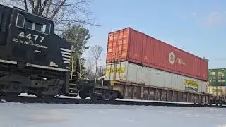 NS 4277 Leads NS 8051 NS 8090 NS 4477 on NS 27A Passing Through in Boyce VA (Friendly Crew)