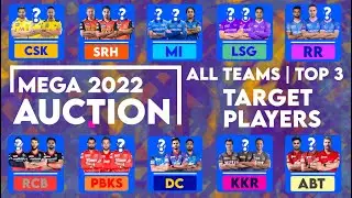 IPL 2022 -  Top 3 Target Players From All 10 Teams Ahead Of Mega Auction | MY Cricket Production