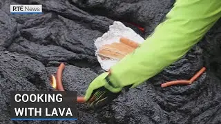 Scientists use lava to cook hot dogs in Iceland