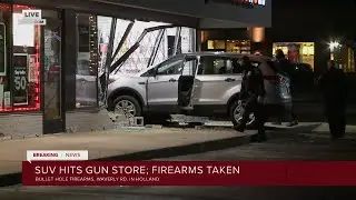 SUV smashes into Holland gun store, guns taken