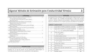 Algunos métodos de estimación para conductividad térmica