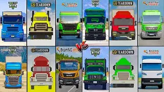MTL VS SCANIA VS MAN VS ELECTRIC TRUCK IN GTA 5 VS TEARDOWN VS BEAMNG - WHICH IS BEST ?