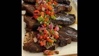 Ancho Chile-Rubbed Porterhouse with Grilled Pepper and Onion Salsa | Omaha Steaks