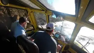 People Ride Inside Enclosed Jet Boat On River And Enjoy Strong Water Waves - 1207409