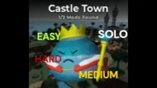 SOLO Castle Town : EASY, MEDIUM, HARD. Compilado [Tower Heroes - Roblox]