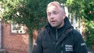 Rensning af tagrender med Gr&oslash;nt & Gr&aring;t