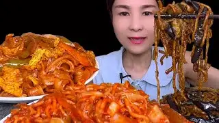 Spicy noodle mukbang - Kimchi noodles mukbang - Share food