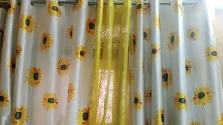 beautiful curtains for home decor|| sunflower print curtains|| designer net curtains