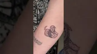 Meet &ldquo;Sushi&rdquo; bear🙂..Minimalistic tattoo portrait of a dog as sushi