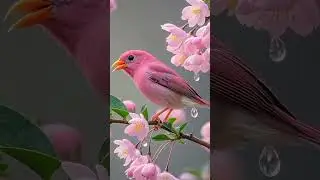 Pink Bird & Cherry Blossoms 🌸🐦 | Nature Therapy #shorts