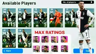 UPCOMING JUVENTUS CLUB SELECTION FEATURED PLAYERS MAX LEVEL RATINGS 😍 CR7,DYBALA & DE LIGT ft🔥