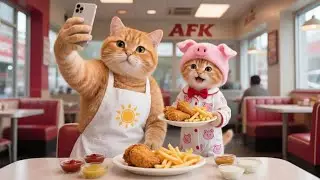 Ginger And Mama Cat Go Eat Super Delicious Fried Chicken