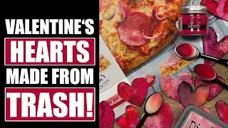 They’ll never guess this was a PIZZA BOX! How to turn trash into artsy VALENTINE'S HEARTS!