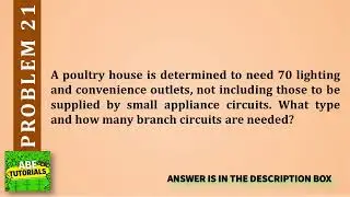 A poultry house is determined to need 70 lighting and convenience outlets, not including those to be