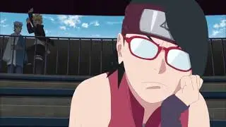 Boruto scolded by Sarada because he late for chunin exam - anime random scene
