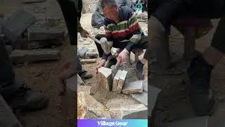 Rock Splitting ASMR! 🔊 That CRACK is So Satisfying! ✨ #oddlysatisfying #asmr #stonework #soundon