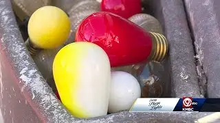 Electrician checks every bulb before Evergy Plaza Lighting Ceremony