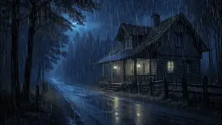 Rain on Cabin Roof at Night &ndash; ASMR Sleep Sounds for Deep Relaxation, Study & Focus | No Music