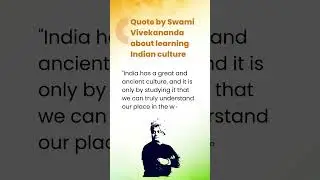 Quote by Swami Vivekananda on Learning Indian Culture