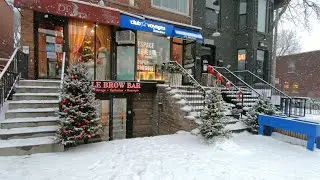 Blowing Snow Montreal Winter Walk Canada Walking Video 2021