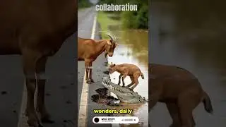 Wild Croc Rescue | Baby Goat Saved 🐊🐐✨ #humanity #Shorts #Wildlife